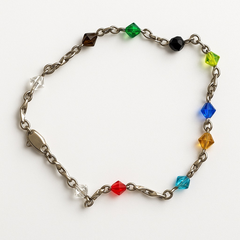 24k GB Red and Green Gemstone Bracelet with Dainty Design